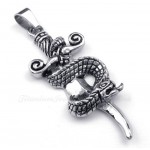 Titanium Snake Sword Pendant Necklace (Free Chain)