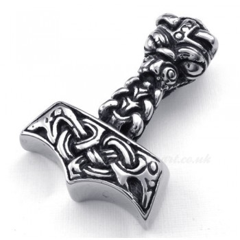 Titanium Thor's Hammer Pendant Necklace (Free Chain)