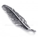 Titanium Feather Pendant Necklace (Free Chain)