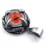 Red Cats Eye Titanium Pendant Necklace (Free Chain)