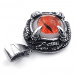 Red Cats Eye Titanium Pendant Necklace (Free Chain)