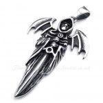 Exquisite Titanium Grim Reaper Pendant Necklace (Free Chain)