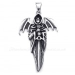 Exquisite Titanium Grim Reaper Pendant Necklace (Free Chain)