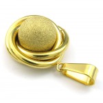 Gold Ball Titanium Pendant Necklace (Free Chain)