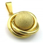 Gold Ball Titanium Pendant Necklace (Free Chain)