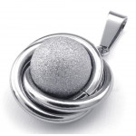 Titanium Silber Ball Pendant Necklace (Free Chain)