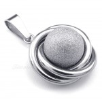 Titanium Silber Ball Pendant Necklace (Free Chain)