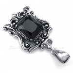 Black Zircon Titanium Pendant Necklace (Free Chain)