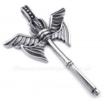 Titanium Crown Scepter Pendant Necklace (Free Chain)