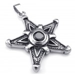 Black Zircon Titanium Lucky Star Pendant Necklace (Free Chain)