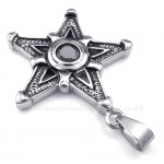 Black Zircon Titanium Lucky Star Pendant Necklace (Free Chain)