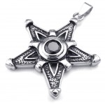 Black Zircon Titanium Lucky Star Pendant Necklace (Free Chain)