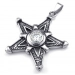 White Zircon Titanium Lucky Star Pendant Necklace (Free Chain)