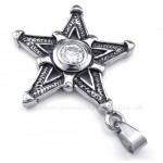 White Zircon Titanium Lucky Star Pendant Necklace (Free Chain)