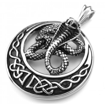 Titanium Cobra Pendant Necklace (Free Chain)