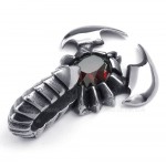 Red Zircon Titanium Scorpion Pendant Necklace (Free Chain)