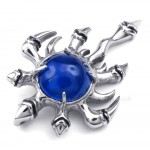 Blue Zircon Titanium Claw Pendant Necklace (Free Chain)