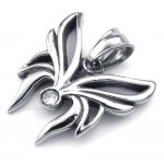 White Zircon Titanium Butterfly Pendant Necklace (Free Chain)