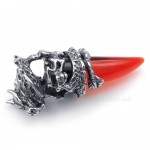 Red Titanium Dragon Tooth Pendant Necklace  (Free Chain)