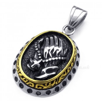 Titanium Shaking Hands Pendant Necklace (Free Chain)