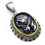 Titanium Shaking Hands Pendant Necklace (Free Chain)