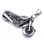 Titanium Motorcycle Pendant Necklace (Free Chain)