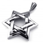 Star Of David Titanium Star Pendant Necklace (Free Chain)