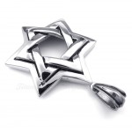 Star Of David Titanium Star Pendant Necklace (Free Chain)