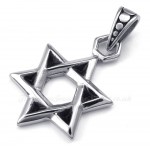 Titanium Lucky Star Of David Pendant Necklace (Free Chain)