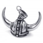 Titanium Horn Helment Pendant Necklace (Free Chain)