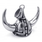 Titanium Horn Helment Pendant Necklace (Free Chain)