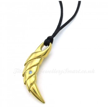 Gold Titanium Talon Pendant Necklace (Free Chain)