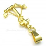 Titanium Gold Anchor Pendant Necklace (Free Chain)