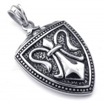 Titanium Shield Pendant Necklace (Free Chain)