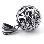 Titanium Hollow Ball Pendant Necklace (Free Chain)