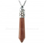 Titanium Goldstone Pendant Necklace (Free Chain)