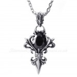 Black Zircon Titanium Pendant Necklace (Free Chain)