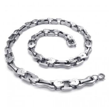 Two-layer Link Mens Titanium Necklace