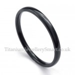 2mm Black Titanium Smooth Ring