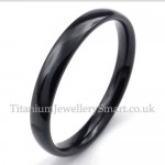 2mm Black Titanium Smooth Ring