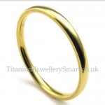 2mm Gold Titanium Smooth Ring