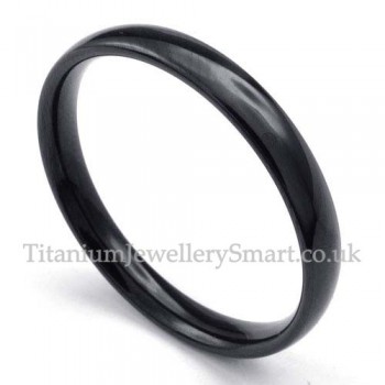 3mm Black Titanium Smooth Ring