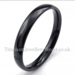 3mm Black Titanium Smooth Ring