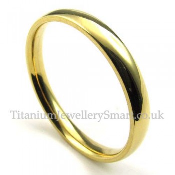 3mm Gold Titanium Round Ring