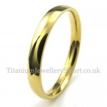 3mm Gold Titanium Round Ring