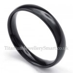 4mm Black Titanium Smooth Ring