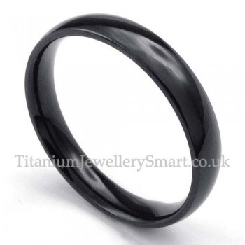4mm Black Titanium Smooth Ring
