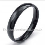 4mm Black Titanium Smooth Ring