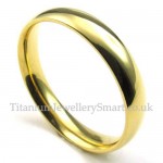 4mm Gold Titanium Round Ring