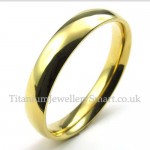 4mm Gold Titanium Round Ring